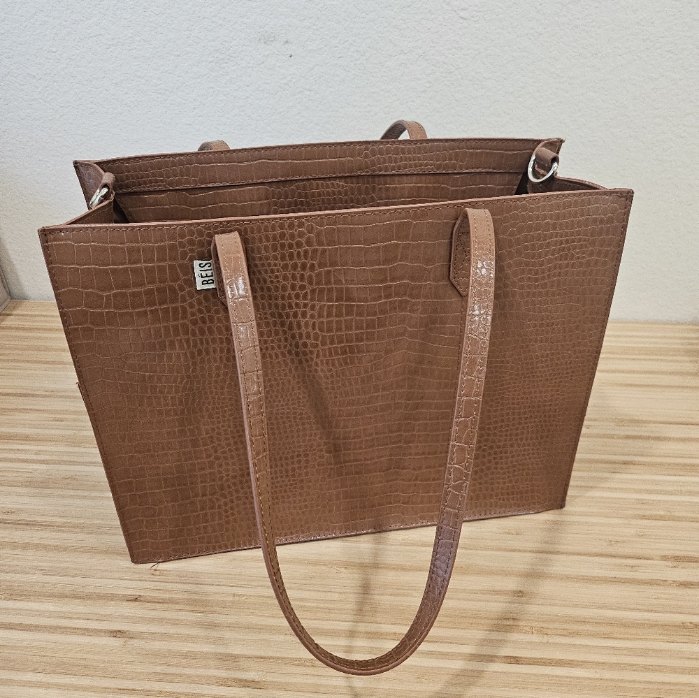 Beis Small Work Tote Cognac